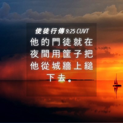 Picture 04 - 使 徒 行 傳 9:25 CUVT - 他 的 門 徒 就 在 夜 間 用 筐 子 把 - Bible Verse Picture