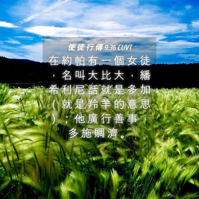 Picture 04 - 使 徒 行 傳 9:36 CUVT - 在 約 帕 有 一 個 女 徒 ， 名 叫 大 - Bible Verse Picture