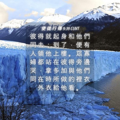 Picture 04 - 使 徒 行 傳 9:39 CUVT - 彼 得 就 起 身 和 他 們 同 去 ； 到 - Bible Verse Picture