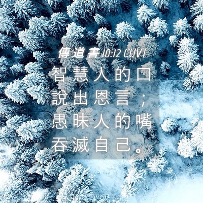 Picture 04 - 傳 道 書 10:12 CUVT - 智 慧 人 的 口 說 出 恩 言 ； 愚 昧 - Bible Verse Picture