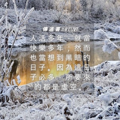 Picture 04 - 傳 道 書 11:8 CUVT - 人 活 多 年 ， 就 當 快 樂 多 年 ； - Bible Verse Picture