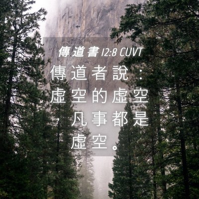 Picture 04 - 傳 道 書 12:8 CUVT - 傳 道 者 說 ： 虛 空 的 虛 空 ， 凡 - Bible Verse Picture