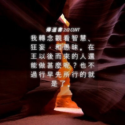Picture 04 - 傳 道 書 2:12 CUVT - 我 轉 念 觀 看 智 慧 、 狂 妄 ， 和 - Bible Verse Picture