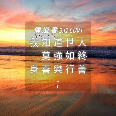 Picture 04 - 傳 道 書 3:12 CUVT - 我 知 道 世 人 ， 莫 強 如 終 身 喜 - Bible Verse Picture