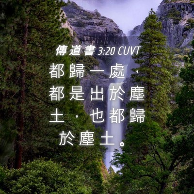 Picture 04 - 傳 道 書 3:20 CUVT - 都 歸 一 處 ， 都 是 出 於 塵 土 ， - Bible Verse Picture