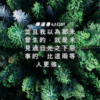 Picture 04 - 傳 道 書 4:3 CUVT - 並 且 我 以 為 那 未 曾 生 的 ， 就 - Bible Verse Picture