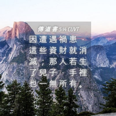 Picture 04 - 傳 道 書 5:14 CUVT - 因 遭 遇 禍 患 ， 這 些 資 財 就 消 - Bible Verse Picture