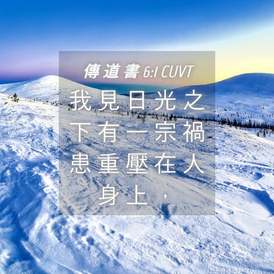 Picture 04 - 傳 道 書 6:1 CUVT - 我 見 日 光 之 下 有 一 宗 禍 患 重 - Bible Verse Picture
