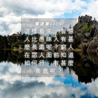 Picture 04 - 傳 道 書 6:8 CUVT - 這 樣 看 來 ， 智 慧 人 比 愚 昧 人 - Bible Verse Picture
