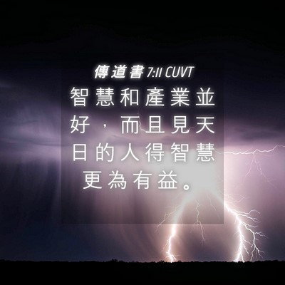 Picture 04 - 傳 道 書 7:11 CUVT - 智 慧 和 產 業 並 好 ， 而 且 見 天 - Bible Verse Picture