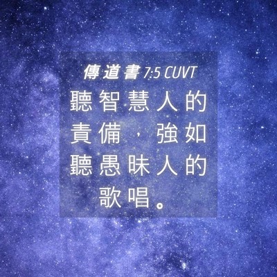 Picture 04 - 傳 道 書 7:5 CUVT - 聽 智 慧 人 的 責 備 ， 強 如 聽 愚 - Bible Verse Picture