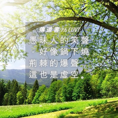 Picture 04 - 傳 道 書 7:6 CUVT - 愚 昧 人 的 笑 聲 ， 好 像 鍋 下 燒 - Bible Verse Picture