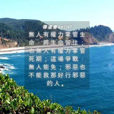 Picture 04 - 傳 道 書 8:8 CUVT - 無 人 有 權 力 掌 管 生 命 ， 將 生 - Bible Verse Picture