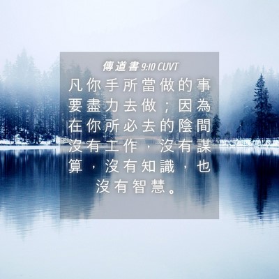 Picture 04 - 傳 道 書 9:10 CUVT - 凡 你 手 所 當 做 的 事 要 盡 力 去 - Bible Verse Picture