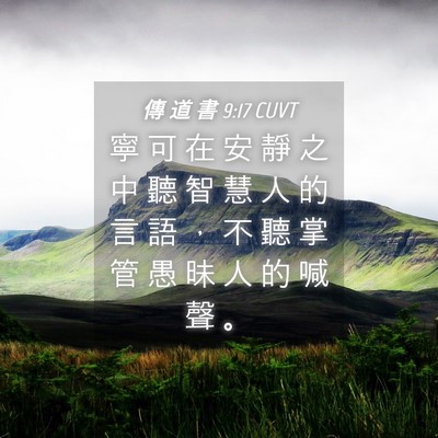 Picture 04 - 傳 道 書 9:17 CUVT - 寧 可 在 安 靜 之 中 聽 智 慧 人 的 - Bible Verse Picture