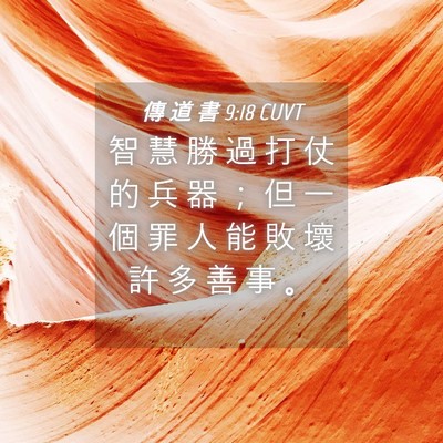 Picture 04 - 傳 道 書 9:18 CUVT - 智 慧 勝 過 打 仗 的 兵 器 ； 但 一 - Bible Verse Picture