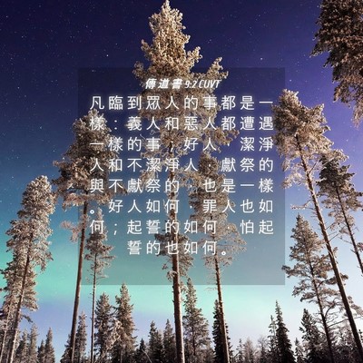 Picture 04 - 傳 道 書 9:2 CUVT - 凡 臨 到 眾 人 的 事 都 是 一 樣 ： - Bible Verse Picture