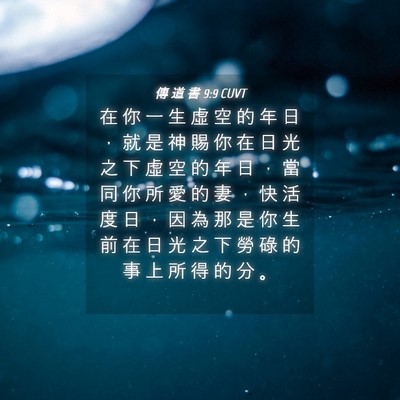 Picture 04 - 傳 道 書 9:9 CUVT - 在 你 一 生 虛 空 的 年 日 ， 就 是 - Bible Verse Picture