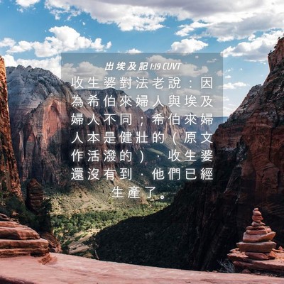 Picture 04 - 出 埃 及 記 1:19 CUVT - 收 生 婆 對 法 老 說 ： 因 為 希 伯 - Bible Verse Picture