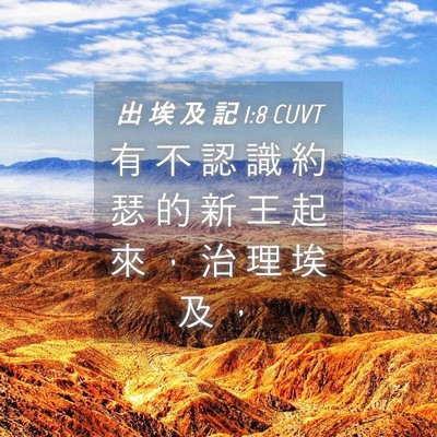 Picture 04 - 出 埃 及 記 1:8 CUVT - 有 不 認 識 約 瑟 的 新 王 起 來 ， - Bible Verse Picture