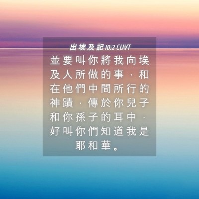 Picture 04 - 出 埃 及 記 10:2 CUVT - 並 要 叫 你 將 我 向 埃 及 人 所 做 - Bible Verse Picture