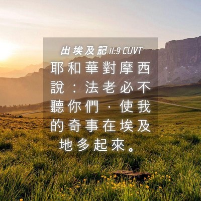 Picture 04 - 出 埃 及 記 11:9 CUVT - 耶 和 華 對 摩 西 說 ： 法 老 必 不 - Bible Verse Picture