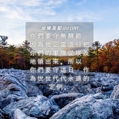 Picture 04 - 出 埃 及 記 12:17 CUVT - 你 們 要 守 無 酵 節 ， 因 為 我 正 - Bible Verse Picture