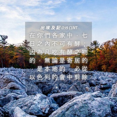 Picture 04 - 出 埃 及 記 12:19 CUVT - 在 你 們 各 家 中 ， 七 日 之 內 不 - Bible Verse Picture