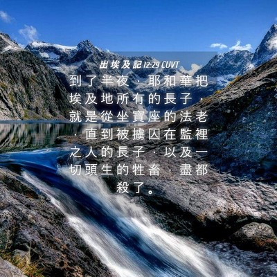 Picture 04 - 出 埃 及 記 12:29 CUVT - 到 了 半 夜 ， 耶 和 華 把 埃 及 地 - Bible Verse Picture