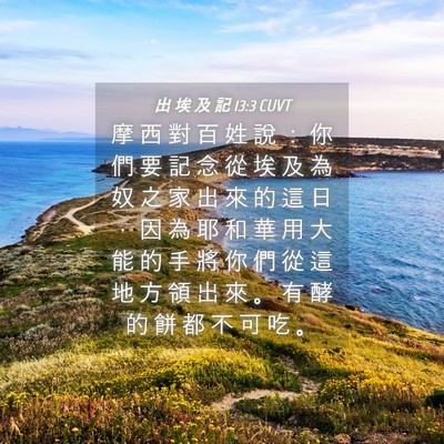 Picture 04 - 出 埃 及 記 13:3 CUVT - 摩 西 對 百 姓 說 ： 你 們 要 記 念 - Bible Verse Picture