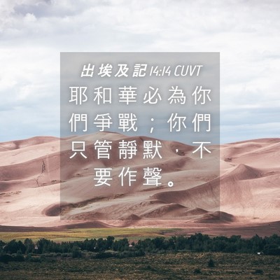 Picture 04 - 出 埃 及 記 14:14 CUVT - 耶 和 華 必 為 你 們 爭 戰 ； 你 們 - Bible Verse Picture