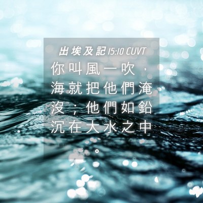 Picture 04 - 出 埃 及 記 15:10 CUVT - 你 叫 風 一 吹 ， 海 就 把 他 們 淹 - Bible Verse Picture