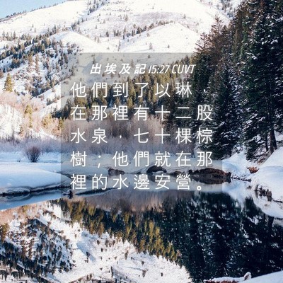 Picture 04 - 出 埃 及 記 15:27 CUVT - 他 們 到 了 以 琳 ， 在 那 裡 有 十 - Bible Verse Picture