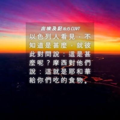 Picture 04 - 出 埃 及 記 16:15 CUVT - 以 色 列 人 看 見 ， 不 知 道 是 甚 - Bible Verse Picture