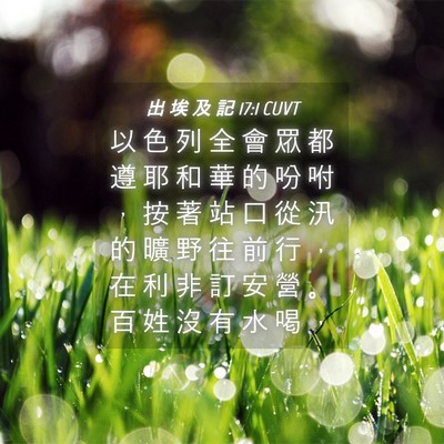 Picture 04 - 出 埃 及 記 17:1 CUVT - 以 色 列 全 會 眾 都 遵 耶 和 華 的 - Bible Verse Picture