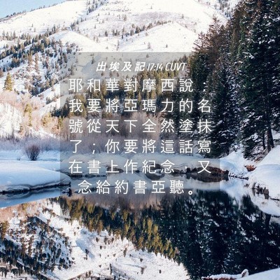 Picture 04 - 出 埃 及 記 17:14 CUVT - 耶 和 華 對 摩 西 說 ： 我 要 將 亞 - Bible Verse Picture