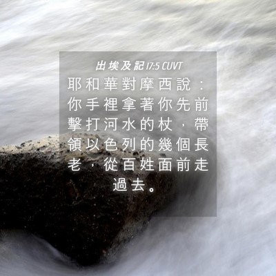 Picture 04 - 出 埃 及 記 17:5 CUVT - 耶 和 華 對 摩 西 說 ： 你 手 裡 拿 - Bible Verse Picture