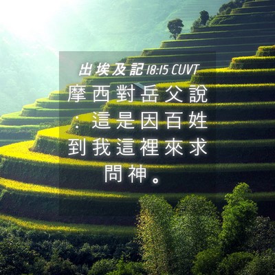 Picture 04 - 出 埃 及 記 18:15 CUVT - 摩 西 對 岳 父 說 ： 這 是 因 百 姓 - Bible Verse Picture