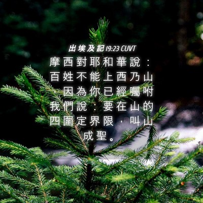 Picture 04 - 出 埃 及 記 19:23 CUVT - 摩 西 對 耶 和 華 說 ： 百 姓 不 能 - Bible Verse Picture