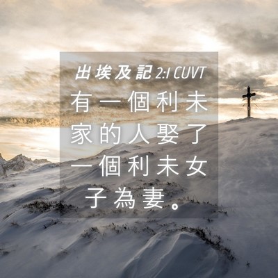 Picture 04 - 出 埃 及 記 2:1 CUVT - 有 一 個 利 未 家 的 人 娶 了 一 個 - Bible Verse Picture
