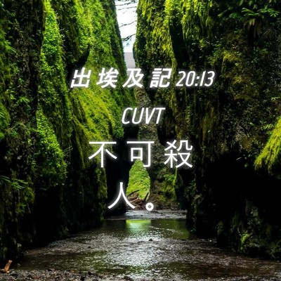 Picture 04 - 出 埃 及 記 20:13 CUVT - 不 可 殺 人 - Bible Verse Picture