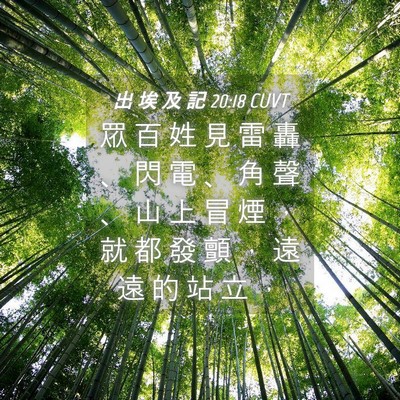Picture 04 - 出 埃 及 記 20:18 CUVT - 眾 百 姓 見 雷 轟 、 閃 電 、 角 聲 - Bible Verse Picture