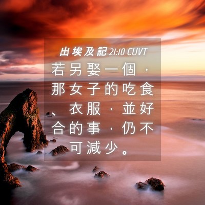 Picture 04 - 出 埃 及 記 21:10 CUVT - 若 另 娶 一 個 ， 那 女 子 的 吃 食 - Bible Verse Picture