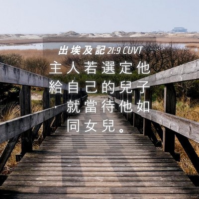 Picture 04 - 出 埃 及 記 21:9 CUVT - 主 人 若 選 定 他 給 自 己 的 兒 子 - Bible Verse Picture