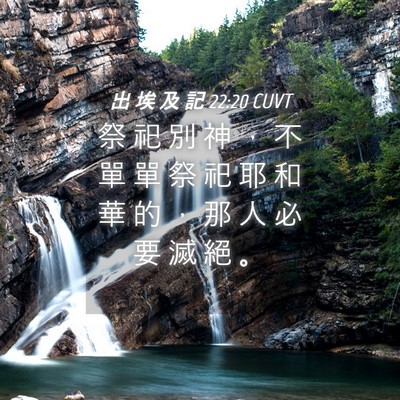 Picture 04 - 出 埃 及 記 22:20 CUVT - 祭 祀 別 神 ， 不 單 單 祭 祀 耶 和 - Bible Verse Picture