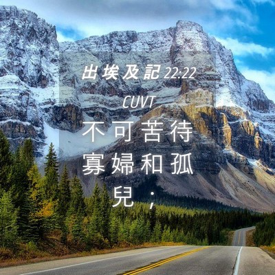 Picture 04 - 出 埃 及 記 22:22 CUVT - 不 可 苦 待 寡 婦 和 孤 兒 - Bible Verse Picture