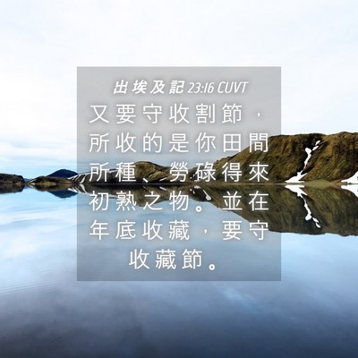 Picture 04 - 出 埃 及 記 23:16 CUVT - 又 要 守 收 割 節 ， 所 收 的 是 你 - Bible Verse Picture