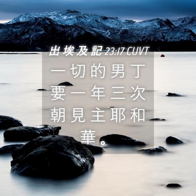 Picture 04 - 出 埃 及 記 23:17 CUVT - 一 切 的 男 丁 要 一 年 三 次 朝 見 - Bible Verse Picture