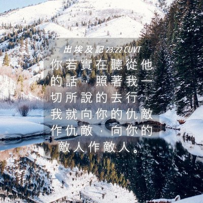 Picture 04 - 出 埃 及 記 23:22 CUVT - 你 若 實 在 聽 從 他 的 話 ， 照 著 - Bible Verse Picture