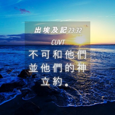 Picture 04 - 出 埃 及 記 23:32 CUVT - 不 可 和 他 們 並 他 們 的 神 立 約 - Bible Verse Picture